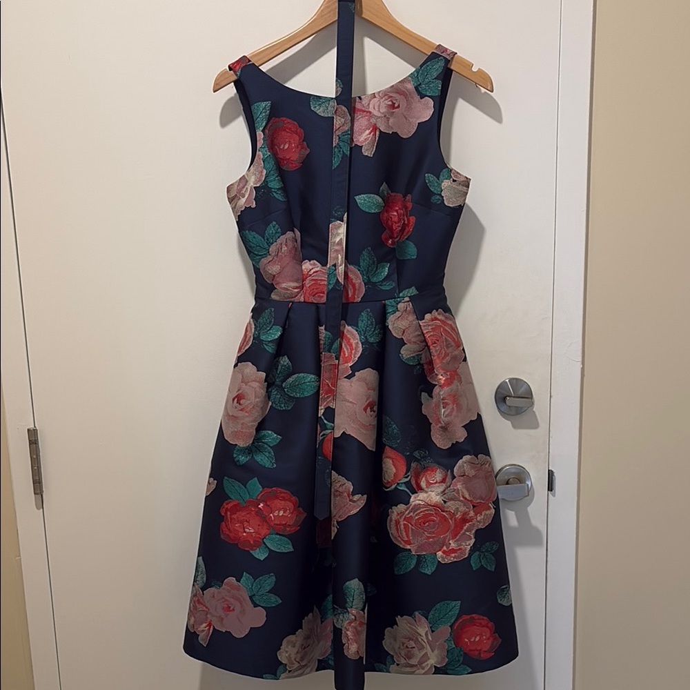 Eliza J Pleated Midi Dress Scoop Neck Sleeveless